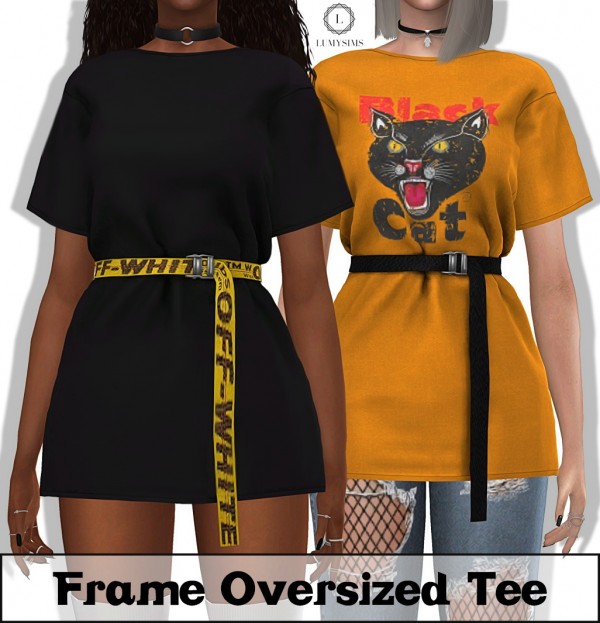  LumySims: Frame Oversized Tee and Belt Accessory