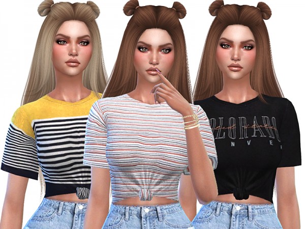 The Sims Resource: Cute Striped T shirts Collection by Pinkzombiecupcakes