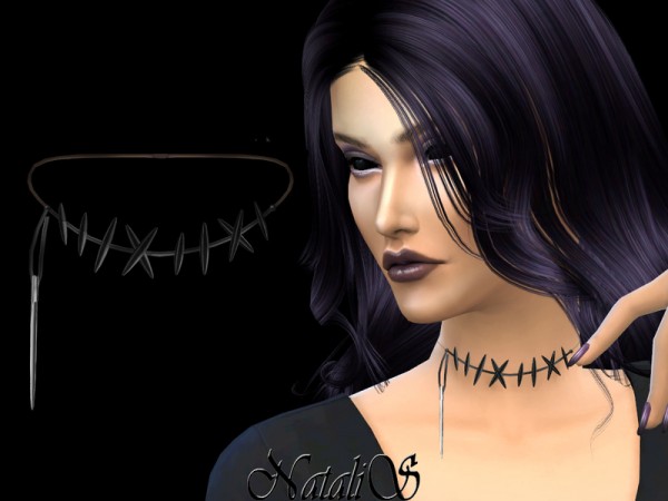  The Sims Resource: Zombie stitch necklace by NataliS