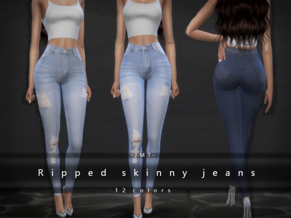  The Sims Resource: Ripped skinny jeans by JMT