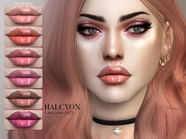  The Sims Resource: Halcyon Lipgloss N175 by Pralinesims