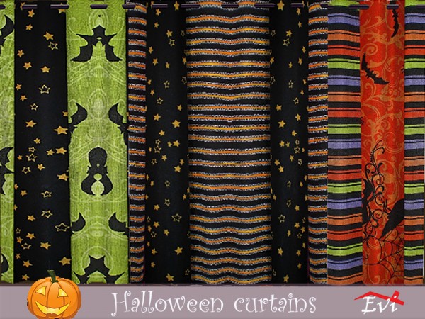  The Sims Resource: Halloween curtains by evi