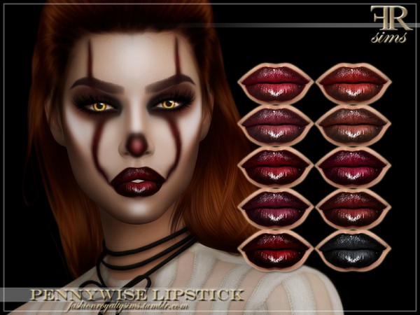  The Sims Resource: Pennywise Lipstick by FashionRoyaltySims