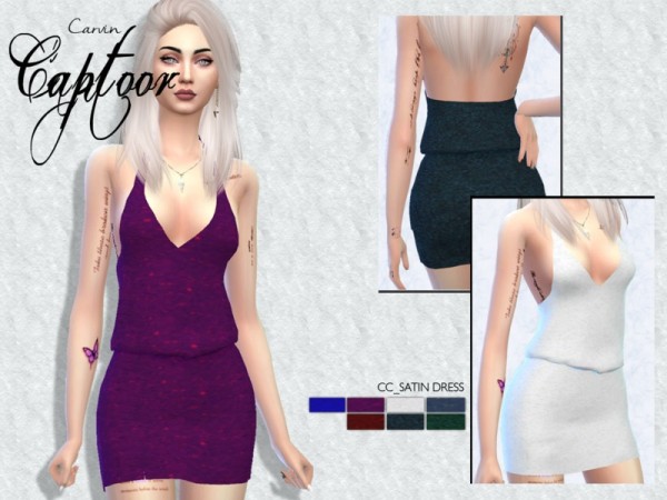  The Sims Resource: Satin Dress by carvin captoor