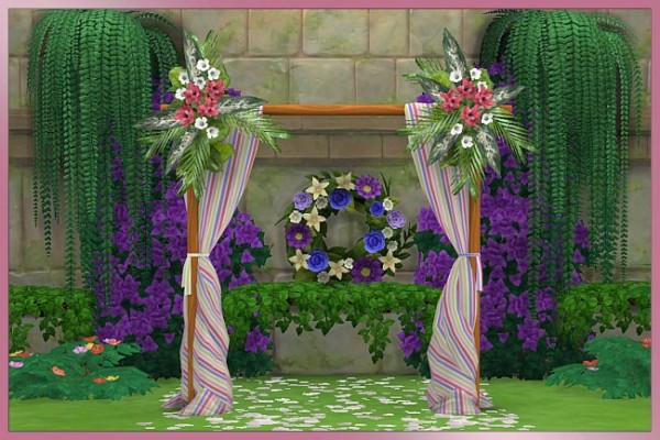  Blackys Sims 4 Zoo: Wedding Arch Tropical Dreams by Cappu