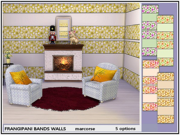  The Sims Resource: Frangipani Bands Walls by marcorse