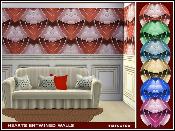  The Sims Resource: Hearts Entwined Walls by marcorse