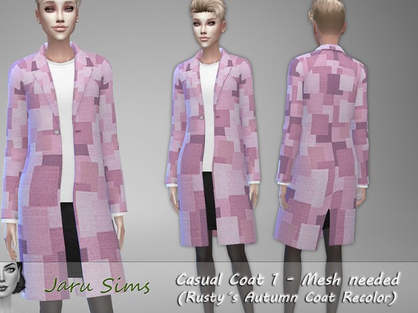  The Sims Resource: Casual Coat 1   Rustys Autumn Coat Recoled by Jaru Sims