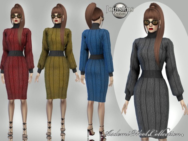  The Sims Resource: Asdemi wool dress 2 by jomsims