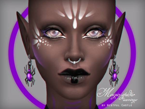  The Sims Resource: Magic Spider   earrings by WistfulCastle