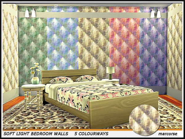  The Sims Resource: Soft Light Bedroom Walls by marcorse