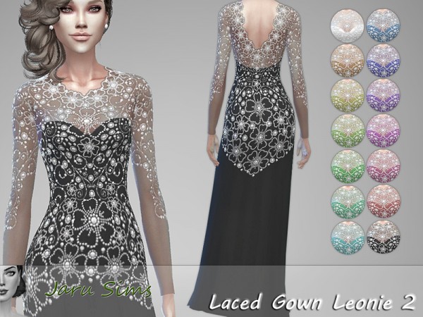  The Sims Resource: Laced Gown Leonie 2 by Jaru Sims