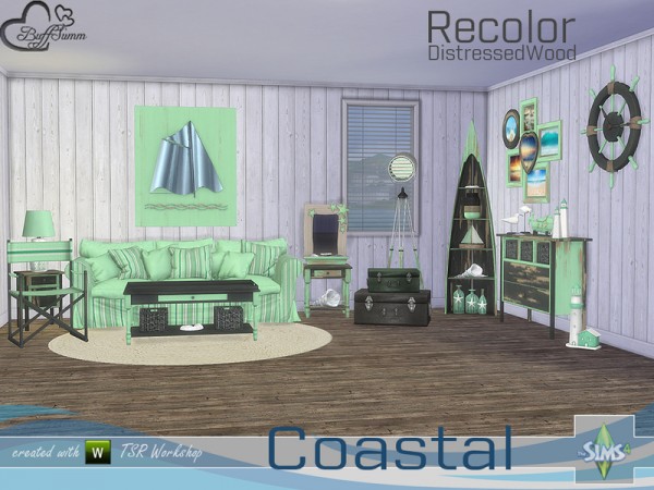  The Sims Resource: Coastal Living Distressed Wood Recolor by BuffSumm