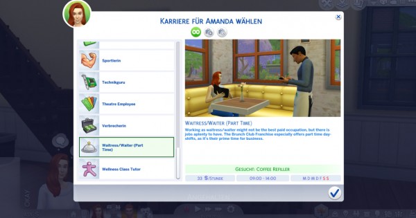  Mod The Sims: Waiter Career (Part Time) by Marduc Plays