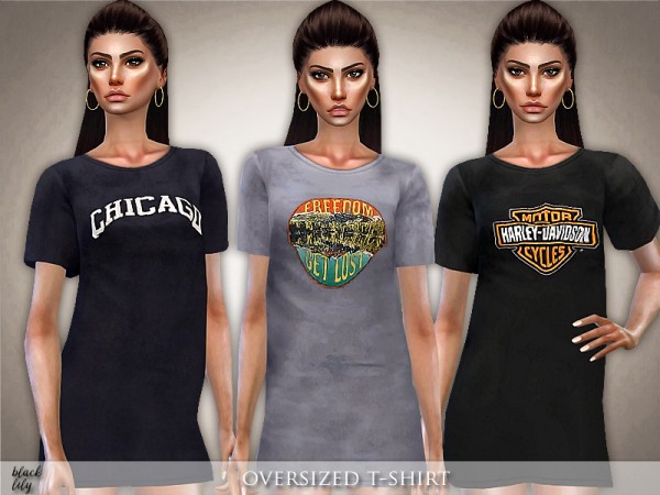  The Sims Resource: Oversized T Shirt by Black Lily