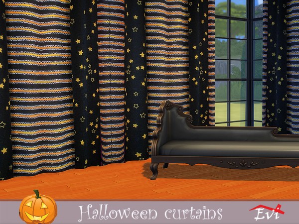  The Sims Resource: Halloween curtains by evi