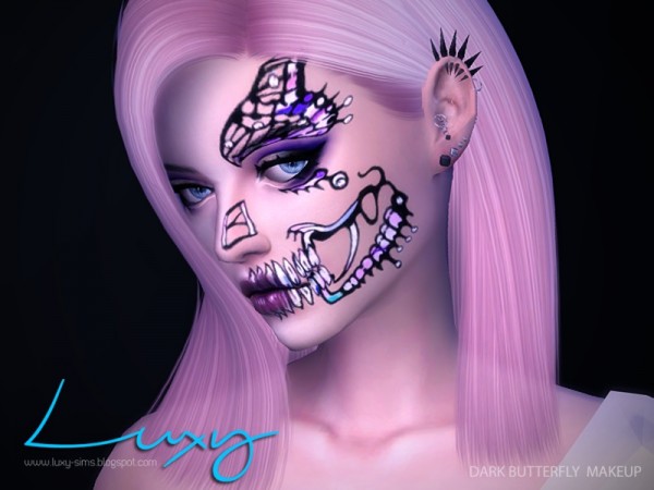  The Sims Resource: Dark Butterfly Makeup by LuxySims3