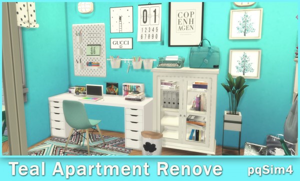 PQSims4: Teal Apartment Renove