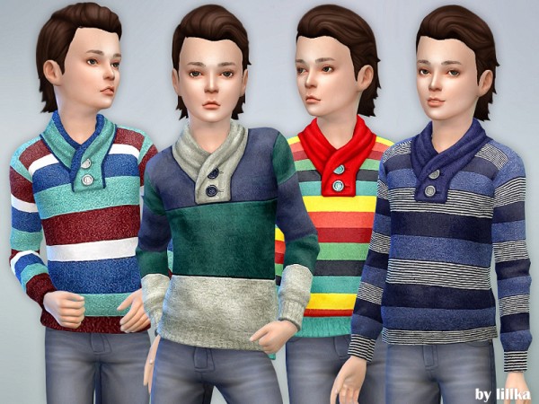  The Sims Resource: Striped Sweater for Boys by lillka