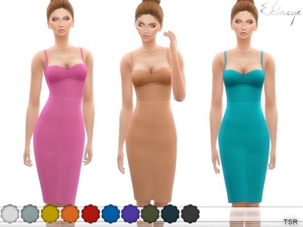  The Sims Resource: Midi Dress by ekinege