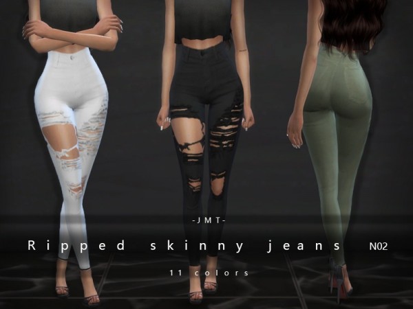  The Sims Resource: Ripped skinny jeans N02 by JMT