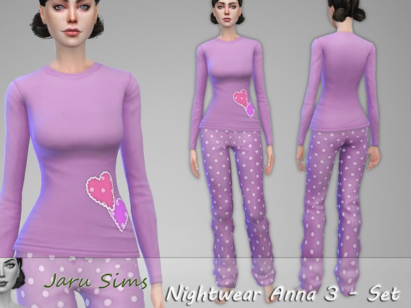  The Sims Resource: Nightwear Anna 3 Set by Jaru Sims