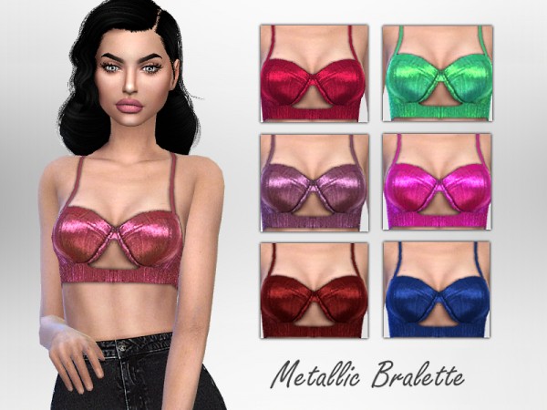  The Sims Resource: Metallic Bralette by Puresim
