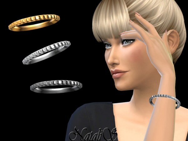  The Sims Resource: Square studs bangle bracelet by NataliS