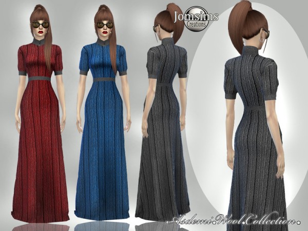  The Sims Resource: Asdemi wool long dress 2 by jomsims