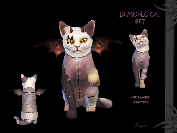  The Sims Resource: Demonic Cat Set by Suzue
