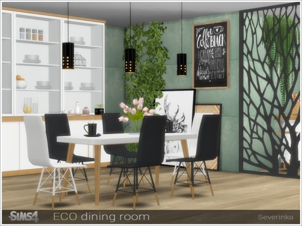 The Sims Resource: ECO diningroom by Severinka • Sims 4 Downloads