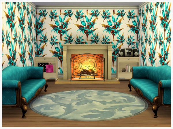  The Sims Resource: Exotic Lily Walls by marcorse