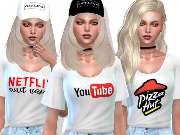  The Sims Resource: Knotted Everyday T shirts by Pinkzombiecupcakes