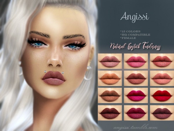  The Sims Resource: Natural Lipstick Tendernes by ANGISSI