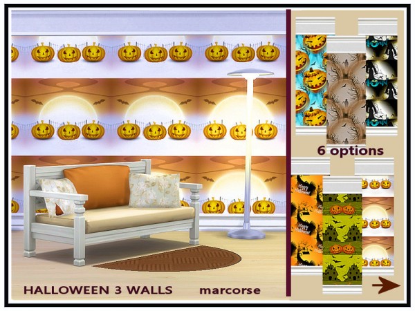  The Sims Resource: Halloween 3 Walls by marcorse