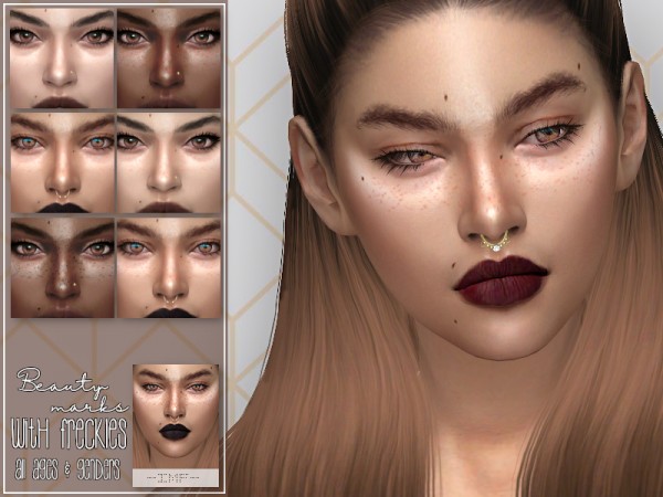  The Sims Resource: Beauty marks with freckles by IzzieMcFire