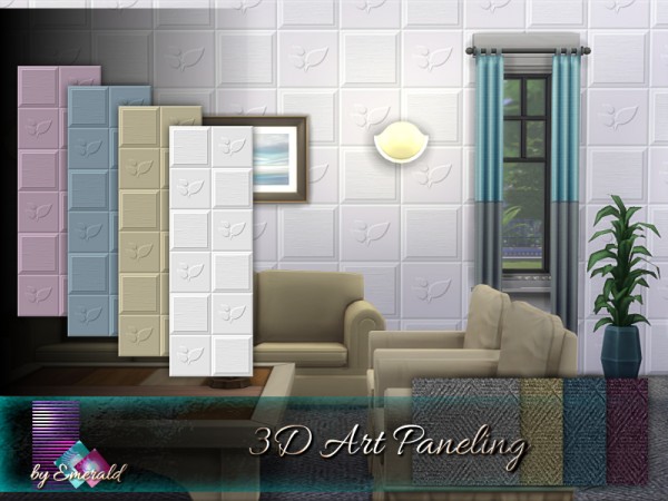 The Sims Resource: 3D Art Paneling by emerald
