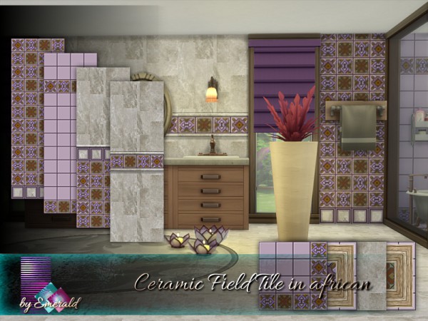  The Sims Resource: Ceramic Field Tile in african by emerald