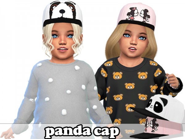  The Sims Resource: Panda Cap For Toddlers by Pinkzombiecupcakes
