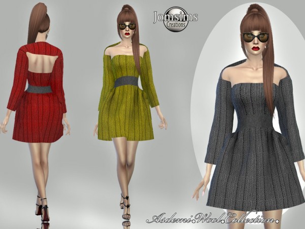  The Sims Resource: Asdemi wool dress 3 by jomsims