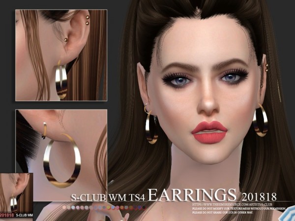  The Sims Resource: Earrings F 201818 by S Club