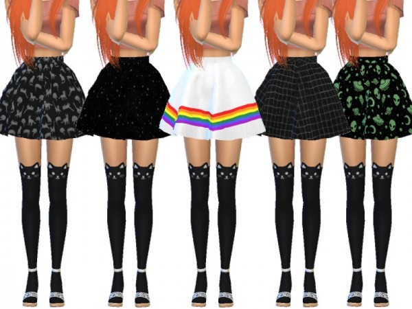  The Sims Resource: Kawaii Flared Mini Skirts by Wicked Kittie