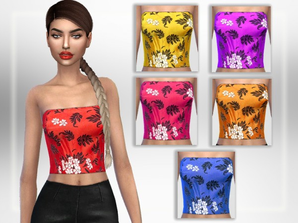  The Sims Resource: Floral Tube Top by Puresim