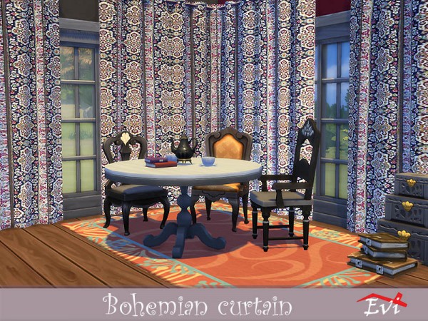  The Sims Resource: Bohemian curtains by evi