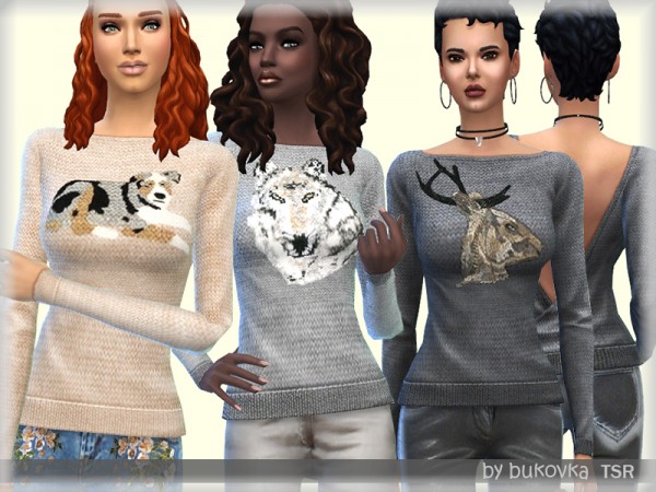  The Sims Resource: Sweater Animal by bukovka