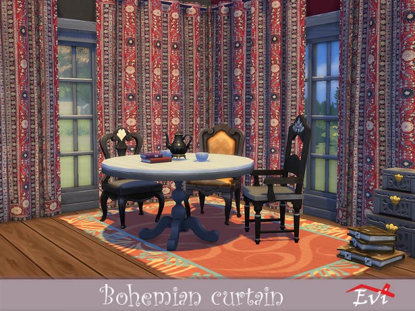  The Sims Resource: Bohemian curtains by evi