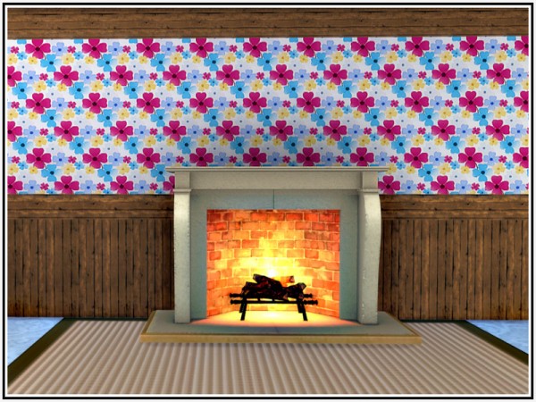  The Sims Resource: Flowery Showery Walls by marcorse