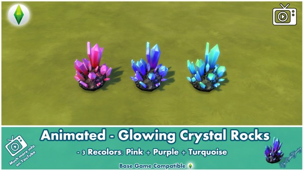  Mod The Sims: Animated   Glowing Crystal Rocks by Bakie