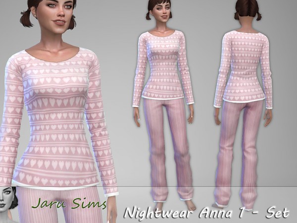  The Sims Resource: Nightwear Anna 1 Set by Jaru Sims