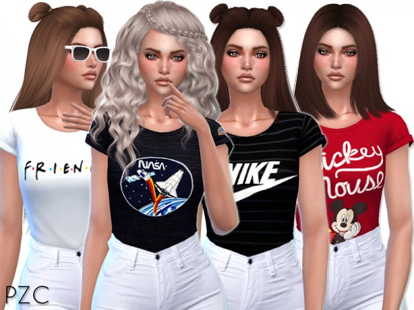  The Sims Resource: Cute T shirts Collection 02 by Pinkzombiecupcakes